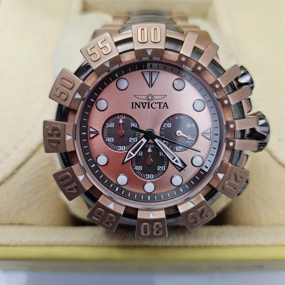 Men Excellent Condition Invicta Excursion Model 32378  Watch Quartz ROSE GOLD - Picture 10 of 15